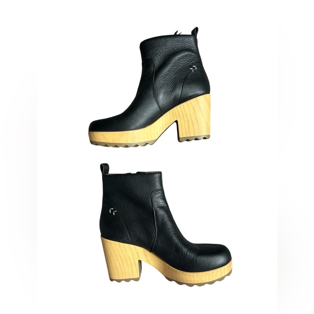 Dr. Scholl’s Original Collection Black Leather Chunky Platform Boots size 7 - Picture 2 of 7
